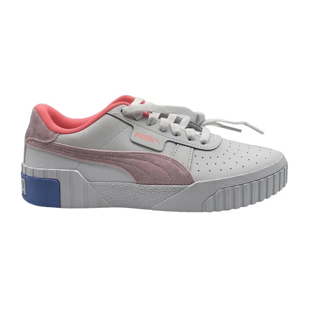 Puma Cali Women's 6.5 White‎ Pink Leather Platform Sneakers 387780-01